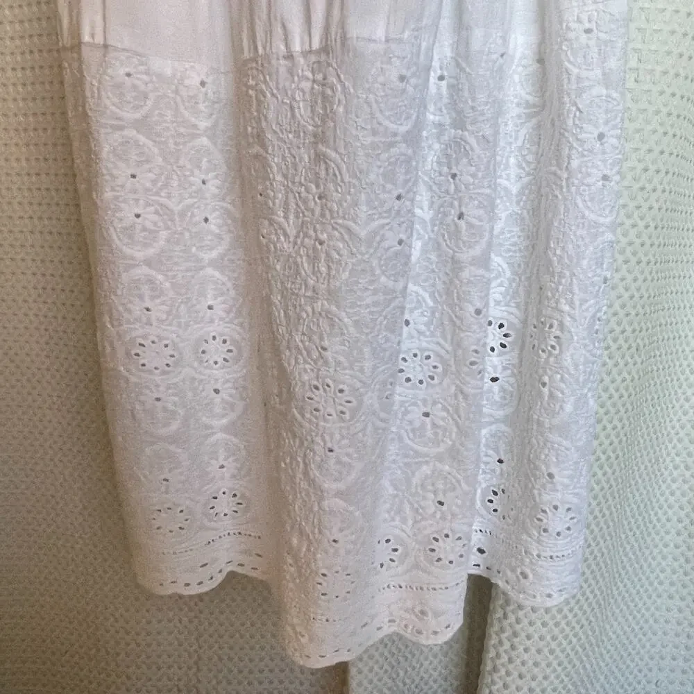 NAOO Nation AK Outfits Boho, Tiered, Off-Shoulder, White Maxi Dress, 1X - Picture 4 of 6